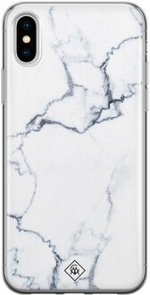 Casimoda iPhone XS Max siliconen hoesje - Marmer grijs Grijs/zilverkleurig