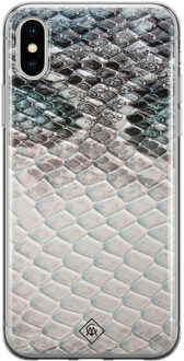 Casimoda iPhone XS Max siliconen hoesje - Oh my snake Blauw