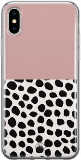 Casimoda iPhone XS Max siliconen hoesje - Pink dots Roze