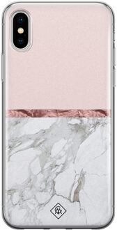 Casimoda iPhone XS Max siliconen hoesje - Rose all day Roze