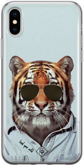 Casimoda iPhone XS Max siliconen hoesje - Tijger wild Blauw