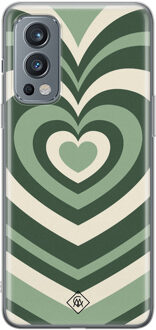 Casimoda OnePlus Nord 2 hoesje siliconen - Marmer hart swirl Groen