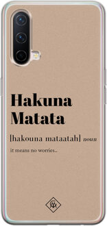 Casimoda OnePlus Nord CE 5G siliconen hoesje - Hakuna matata Bruin/beige