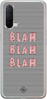 Casimoda OnePlus Nord CE 5G siliconen telefoonhoesje - Blah blah blah Blauw, Roze