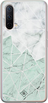 Casimoda OnePlus Nord CE 5G siliconen telefoonhoesje - Marmer mint mix