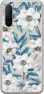 Casimoda OnePlus Nord CE 5G siliconen telefoonhoesje - Touch of flowers Blauw