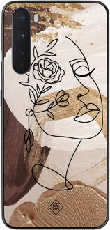 Casimoda OnePlus Nord hoesje - Abstract gezicht bruin Bruin/beige