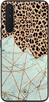 Casimoda OnePlus Nord hoesje - Luipaard marmer mint