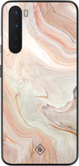 Casimoda OnePlus Nord hoesje - Marmer waves Bruin/beige