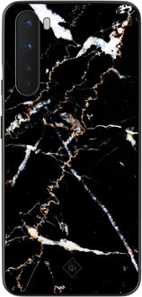Casimoda OnePlus Nord hoesje - Marmer zwart Zwart, Goudkleurig