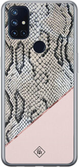 Casimoda OnePlus Nord N10 5G siliconen hoesje - Snake print Roze