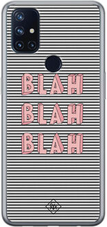 Casimoda OnePlus Nord N10 5G siliconen telefoonhoesje - Blah blah blah Blauw, Roze