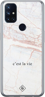 Casimoda OnePlus Nord N10 5G siliconen telefoonhoesje - C'est la vie Bruin/beige