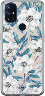 Casimoda OnePlus Nord N10 5G siliconen telefoonhoesje - Touch of flowers Blauw