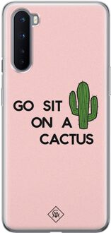 Casimoda OnePlus Nord siliconen hoesje - Go sit on a cactus Roze
