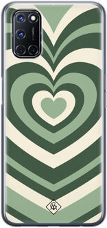 Casimoda Oppo A52 siliconen hoesje - Marmer hart swirl Groen