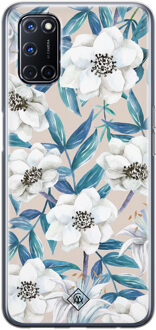 Casimoda Oppo A52 siliconen hoesje - Touch of flowers Blauw
