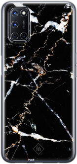 Casimoda Oppo A92 siliconen hoesje - Marmer zwart
