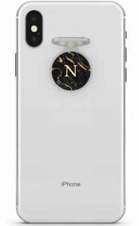 Casimoda Ring houder met initialen - Marmer zwart goud