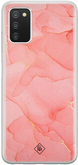 Casimoda Samsung Galaxy A03s siliconen hoesje - Marmer roze