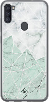 Casimoda Samsung Galaxy A11 siliconen telefoonhoesje - Marmer mint mix