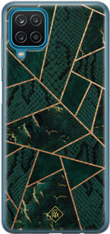 Casimoda Samsung Galaxy A12 siliconen hoesje - Abstract groen