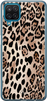 Casimoda Samsung Galaxy A12 siliconen hoesje - Golden wildcat Bruin/beige