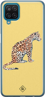Casimoda Samsung Galaxy A12 siliconen hoesje - Leo wild Geel