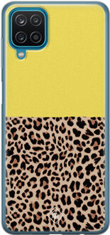 Casimoda Samsung Galaxy A12 siliconen hoesje - Luipaard geel