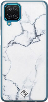 Casimoda Samsung Galaxy A12 siliconen hoesje - Marmer grijs Grijs/zilverkleurig