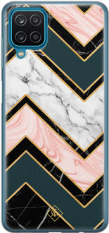 Casimoda Samsung Galaxy A12 siliconen hoesje - Marmer triangles Multi
