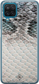Casimoda Samsung Galaxy A12 siliconen hoesje - Oh my snake Blauw
