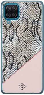 Casimoda Samsung Galaxy A12 siliconen hoesje - Snake print Roze
