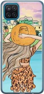 Casimoda Samsung Galaxy A12 siliconen hoesje - Sunset girl Multi