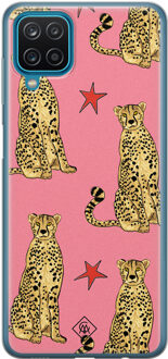 Casimoda Samsung Galaxy A12 siliconen hoesje - The pink leopard Roze