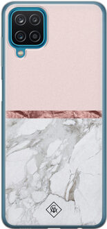 Casimoda Samsung Galaxy A12 siliconen telefoonhoesje - Rose all day Roze