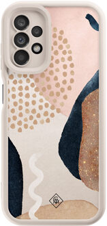 Casimoda Samsung Galaxy A13 4G beige case - Abstract dots Bruin/beige