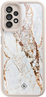 Casimoda Samsung Galaxy A13 4G beige case - Marmer goud Goudkleurig
