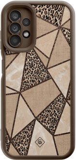 Casimoda Samsung Galaxy A13 4G bruine case - Leopard abstract Bruin/beige