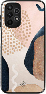 Casimoda Samsung Galaxy A13 4G hoesje - Abstract dots Bruin/beige
