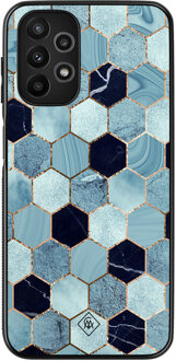 Casimoda Samsung Galaxy A13 4G hoesje - Blue cubes Blauw