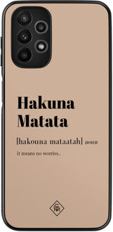Casimoda Samsung Galaxy A13 4G hoesje - Hakuna matata Bruin/beige