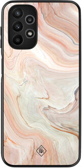 Casimoda Samsung Galaxy A13 4G hoesje - Marmer waves Bruin/beige