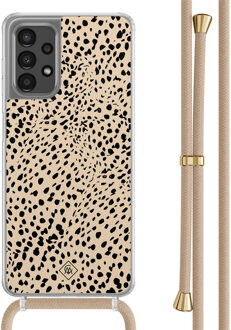 Casimoda Samsung Galaxy A13 4G hoesje met beige koord - Spot on Bruin/beige