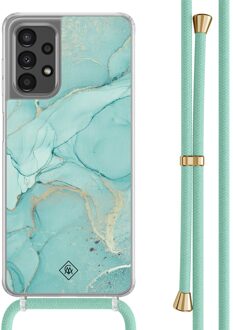 Casimoda Samsung Galaxy A13 4G hoesje met mint koord - Touch of mint