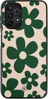 Casimoda Samsung Galaxy A13 4G hoesje - Retro flowers groen