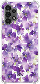 Casimoda Samsung Galaxy A13 4G shockproof hoesje - Floral violet Paars