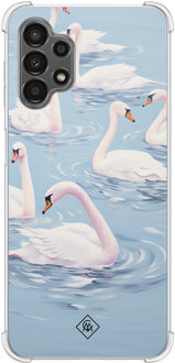 Casimoda Samsung Galaxy A13 4G shockproof hoesje - Flower touch Blauw