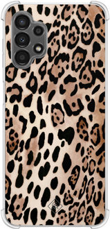 Casimoda Samsung Galaxy A13 4G shockproof hoesje - Golden wildcat Bruin/beige