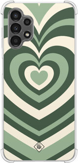 Casimoda Samsung Galaxy A13 4G shockproof hoesje - Groen hart swirl